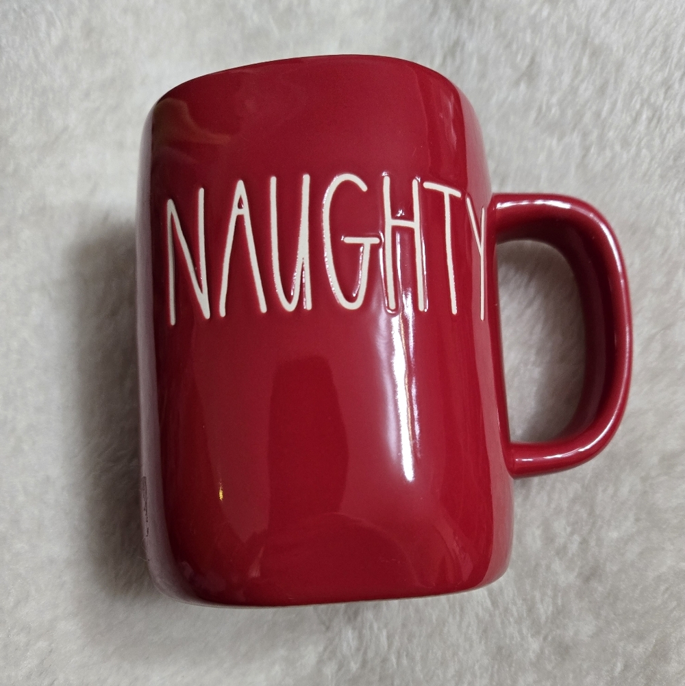 Rae Dunn NAUGHTY Red Valentine's Day Christmas Mug NEW